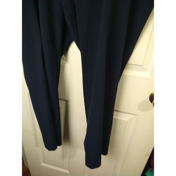 Catherines Woman 24WP Pant Trouser Blue Straight Leg Pocket Stretch Waist - Picture 3 of 8